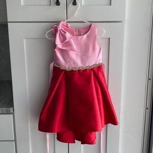 Red & Pink Rare Editions Christmas Holiday Dress Size 2T